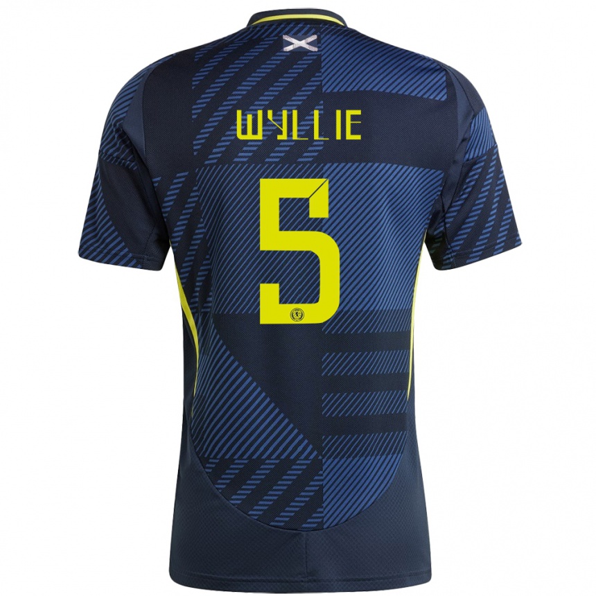 גברים כדורגל סקוטלנד Jack Wyllie #5 כחול כהה ג'רזי ביתית 24-26