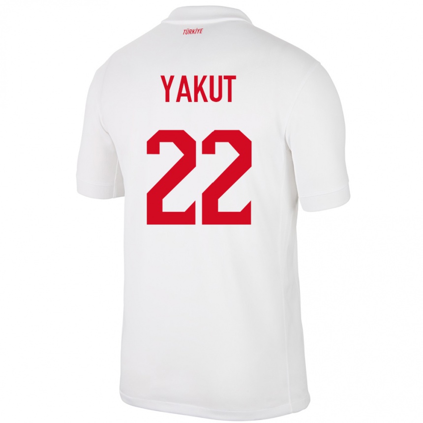גברים כדורגל טורקיה Narin Yakut #22 לבן ג'רזי ביתית 24-26