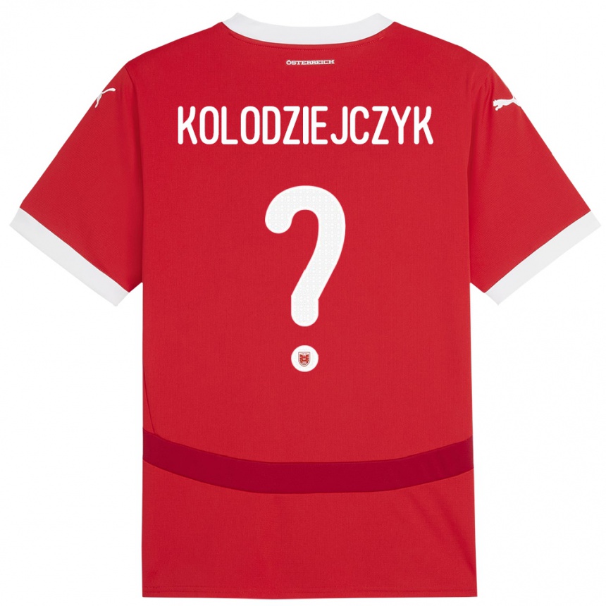 גברים כדורגל אוסטריה Marek Kolodziejczyk #0 אָדוֹם ג'רזי ביתית 24-26