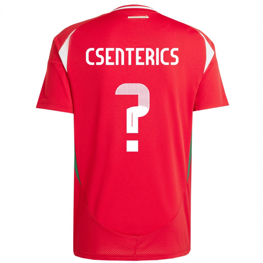 גברים כדורגל הונגריה Adrián Csenterics #0 אָדוֹם ג'רזי ביתית 24-26