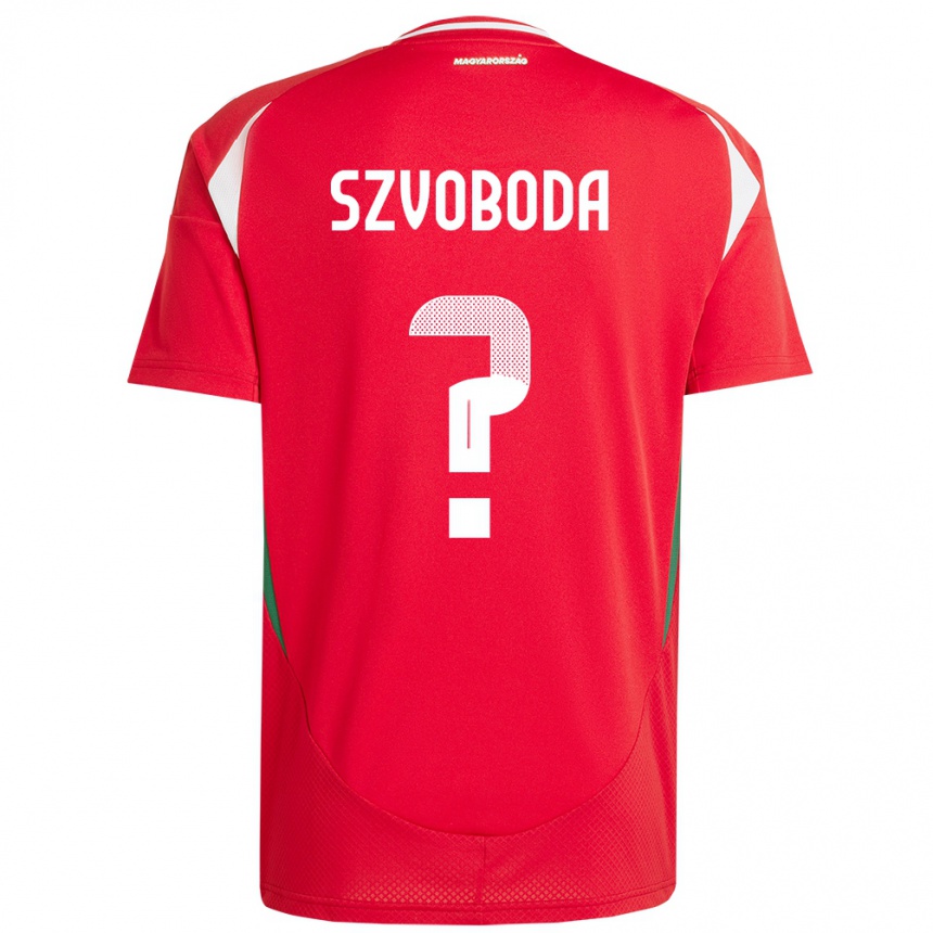 גברים כדורגל הונגריה Dániel Szvoboda #0 אָדוֹם ג'רזי ביתית 24-26