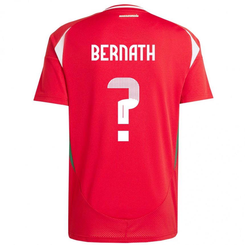 גברים כדורגל הונגריה Bence Bernáth #0 אָדוֹם ג'רזי ביתית 24-26