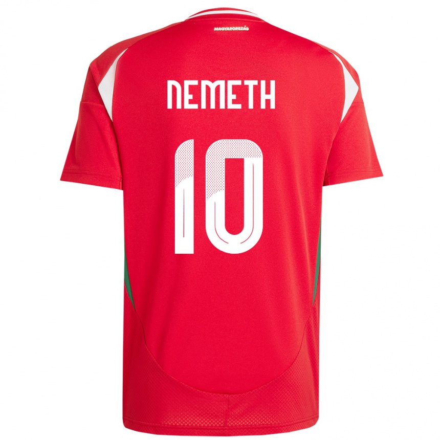 גברים כדורגל הונגריה Hunor Németh #10 אָדוֹם ג'רזי ביתית 24-26