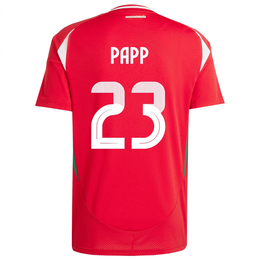 גברים כדורגל הונגריה Luca Papp #23 אָדוֹם ג'רזי ביתית 24-26