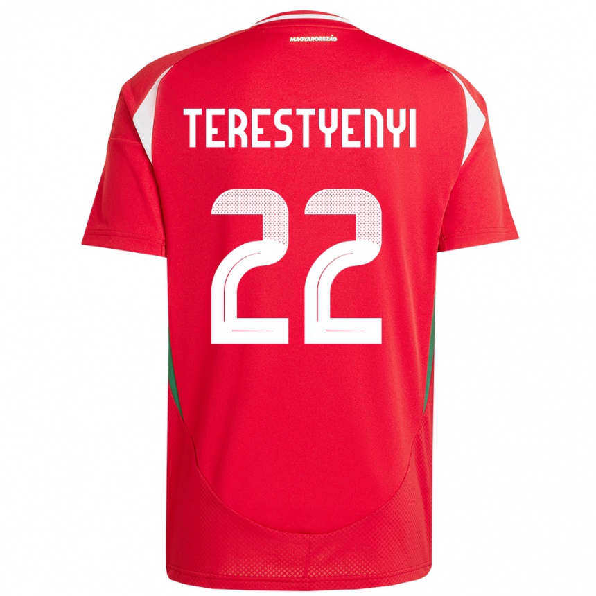 גברים כדורגל הונגריה Anna Terestyényi #22 אָדוֹם ג'רזי ביתית 24-26