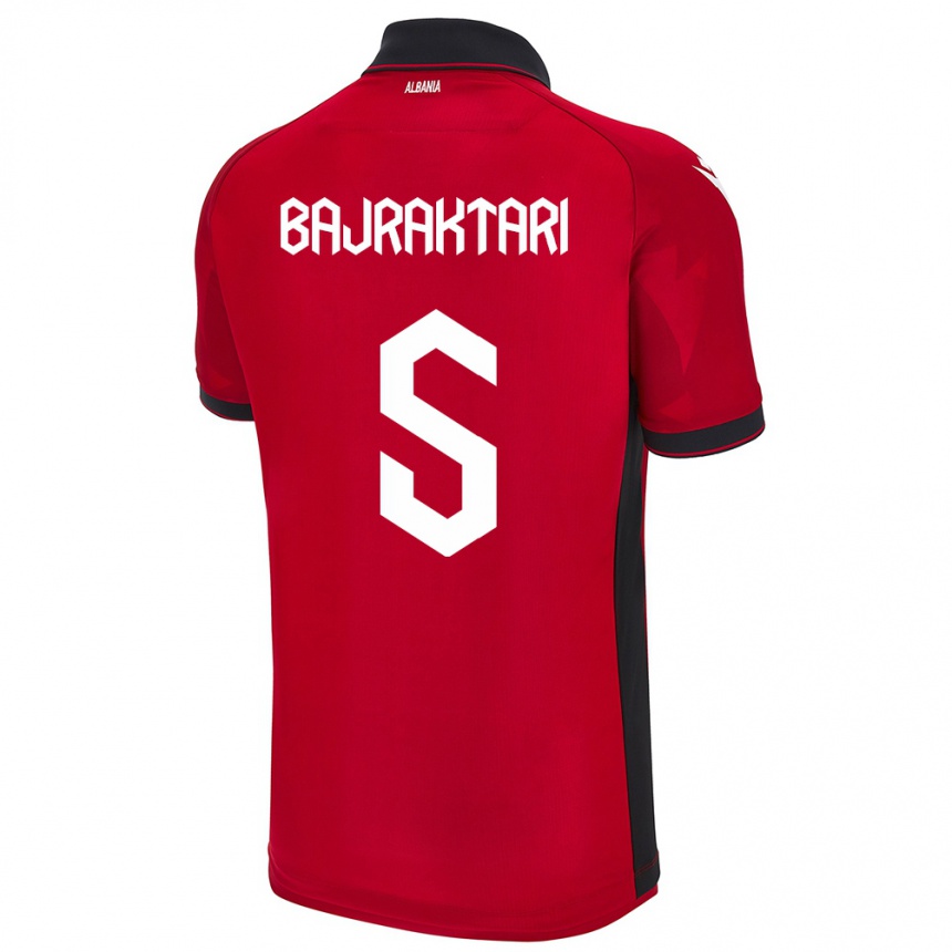 גברים כדורגל אלבניה Arbiona Bajraktari #5 אָדוֹם ג'רזי ביתית 24-26