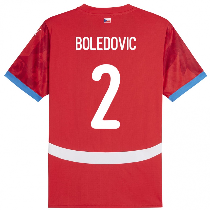 גברים כדורגל צ'כיה Tobias Boledovic #2 אָדוֹם ג'רזי ביתית 24-26