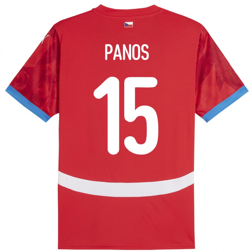 גברים כדורגל צ'כיה Jiri Panos #15 אָדוֹם ג'רזי ביתית 24-26