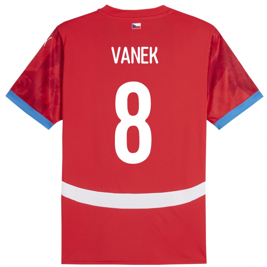 גברים כדורגל צ'כיה Lukas Vanek #8 אָדוֹם ג'רזי ביתית 24-26