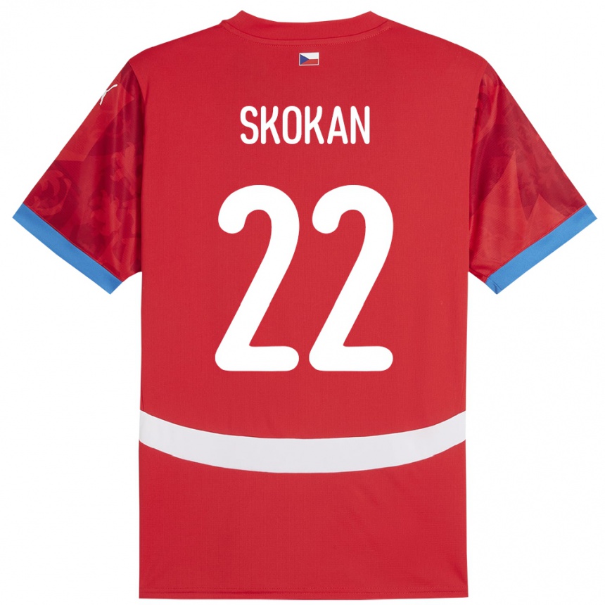 גברים כדורגל צ'כיה Vitek Skokan #22 אָדוֹם ג'רזי ביתית 24-26