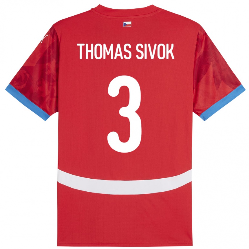 גברים כדורגל צ'כיה Andre Thomas Sivok #3 אָדוֹם ג'רזי ביתית 24-26