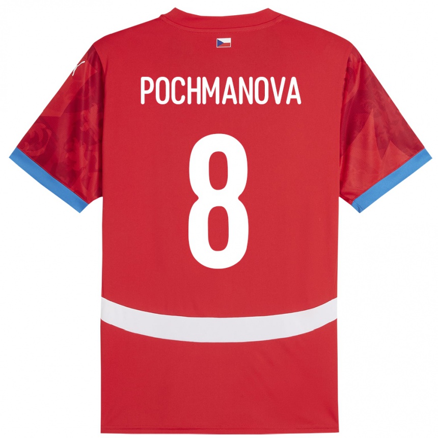 גברים כדורגל צ'כיה Aneta Pochmanová #8 אָדוֹם ג'רזי ביתית 24-26