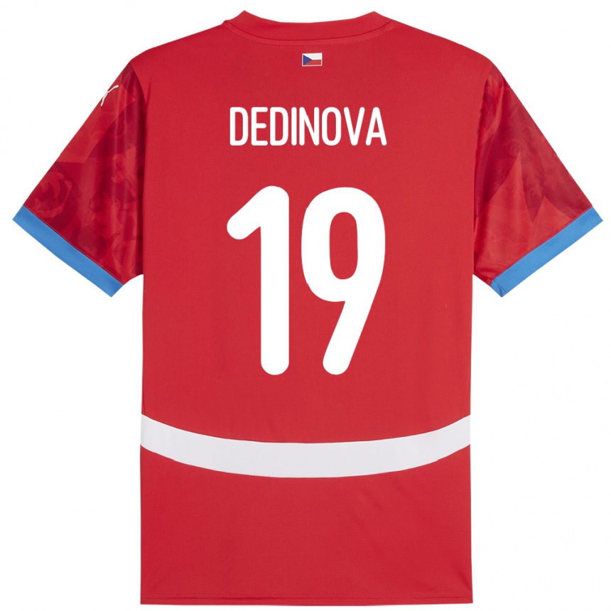גברים כדורגל צ'כיה Aneta Dědinová #19 אָדוֹם ג'רזי ביתית 24-26