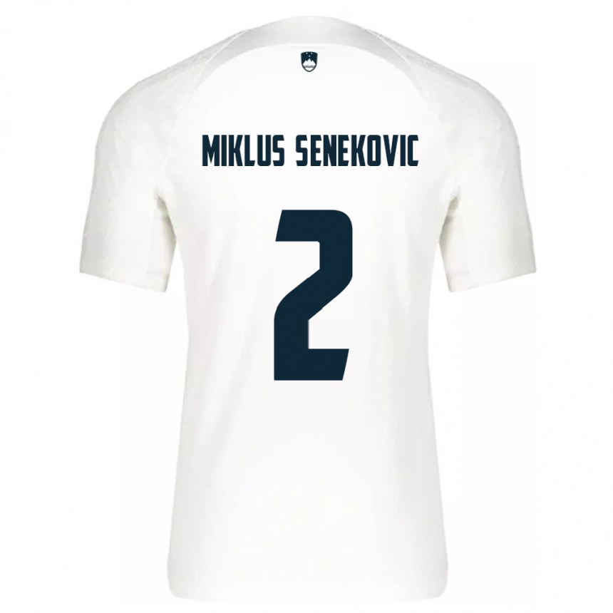 גברים כדורגל סלובניה Gal Miklus Senekovic #2 לבן ג'רזי ביתית 24-26