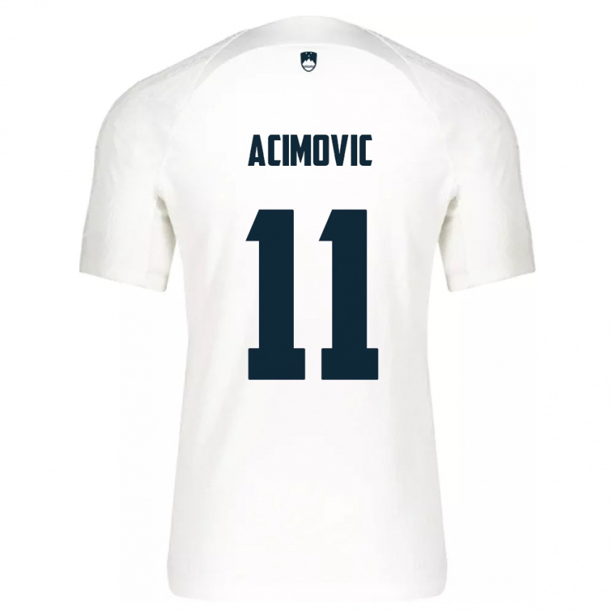 גברים כדורגל סלובניה Mateo Acimovic #11 לבן ג'רזי ביתית 24-26