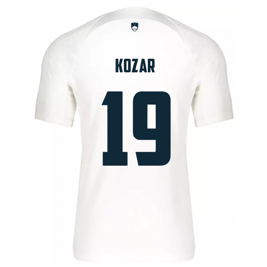 גברים כדורגל סלובניה Kristjan Kozar #19 לבן ג'רזי ביתית 24-26