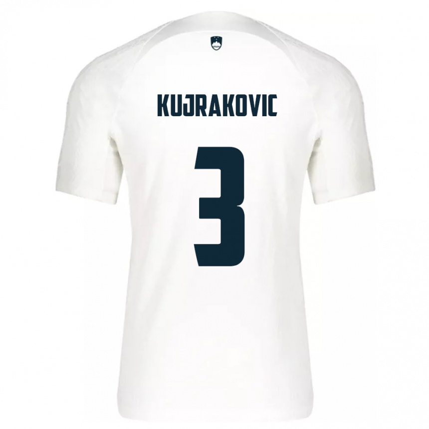 גברים כדורגל סלובניה Minel Kujrakovic #3 לבן ג'רזי ביתית 24-26