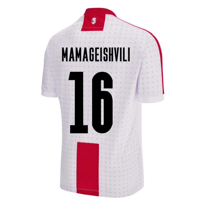 גברים כדורגל גאורגיה Gizo Mamageishvili #16 לבן ג'רזי ביתית 24-26