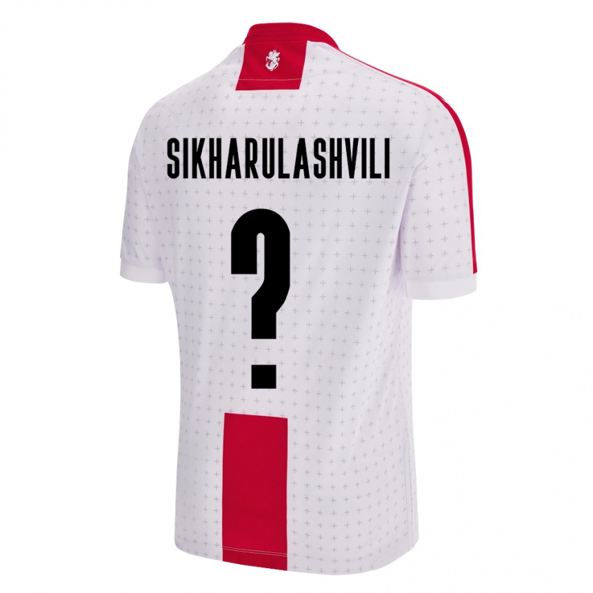 גברים כדורגל גאורגיה Nika Sikharulashvili #0 לבן ג'רזי ביתית 24-26