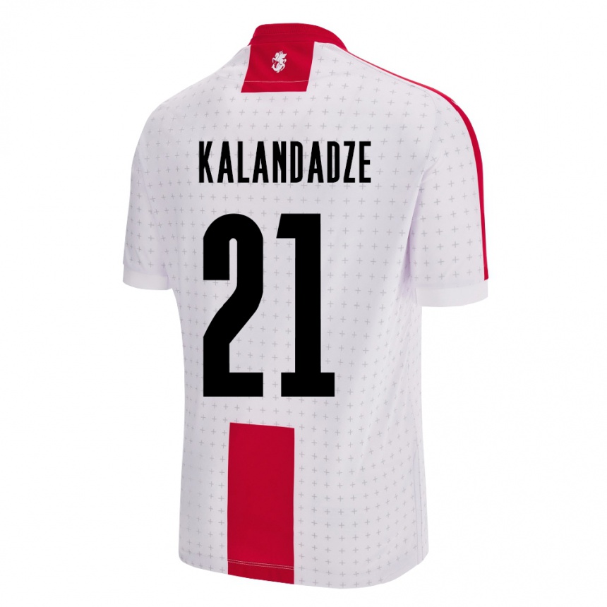 גברים כדורגל גאורגיה Mariam Kalandadze #21 לבן ג'רזי ביתית 24-26