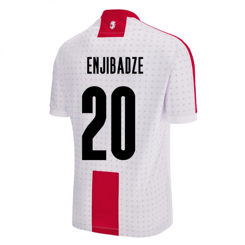 גברים כדורגל גאורגיה Elene Enjibadze #20 לבן ג'רזי ביתית 24-26