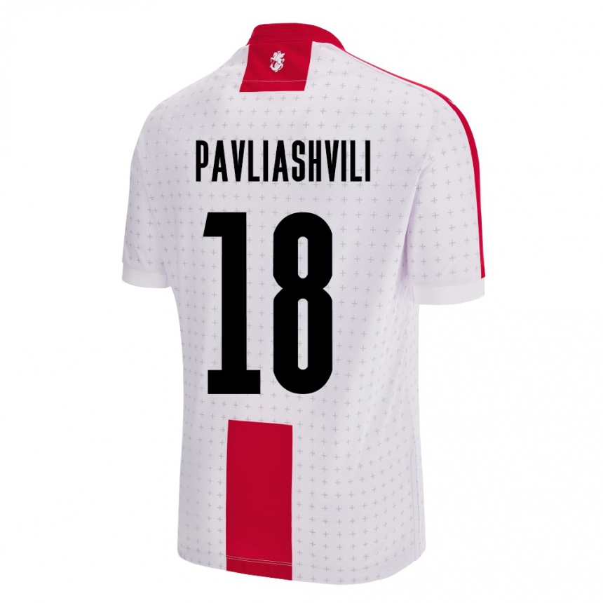 גברים כדורגל גאורגיה Ana Pavliashvili #18 לבן ג'רזי ביתית 24-26