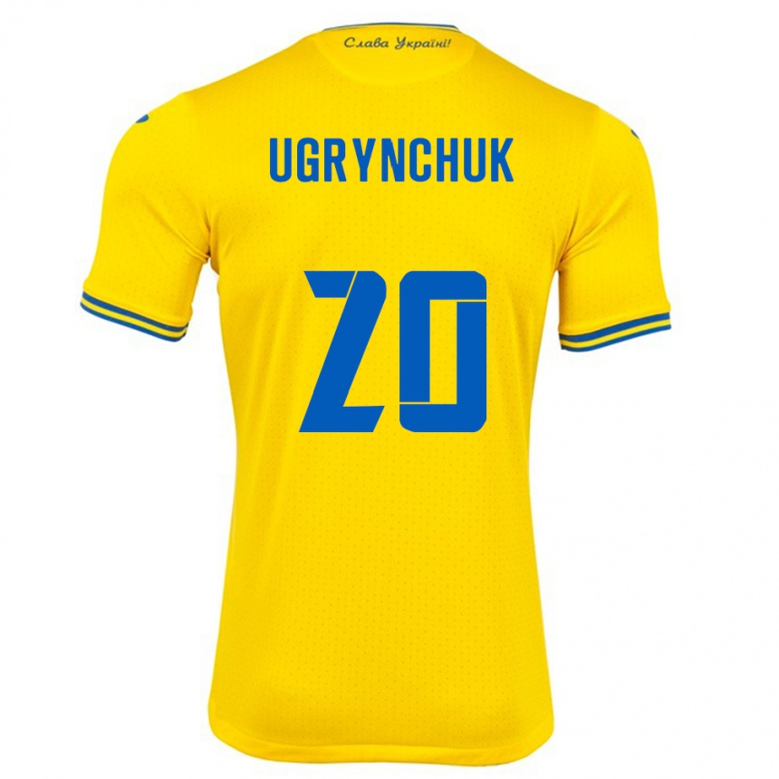 גברים כדורגל אוקראינה Artem Ugrynchuk #20 צהוב ג'רזי ביתית 24-26