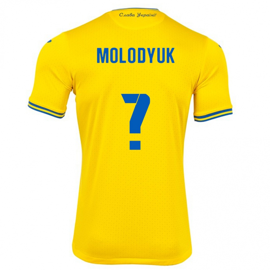 גברים כדורגל אוקראינה Yelyzaveta Molodyuk #0 צהוב ג'רזי ביתית 24-26