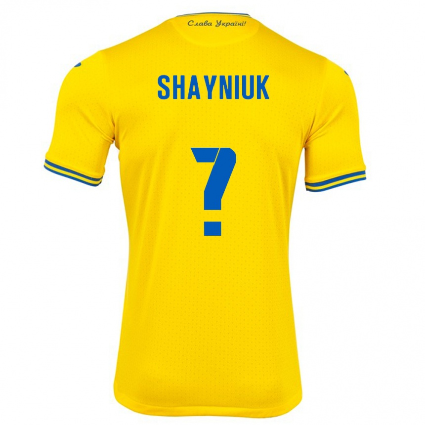 גברים כדורגל אוקראינה Marina Shayniuk #0 צהוב ג'רזי ביתית 24-26