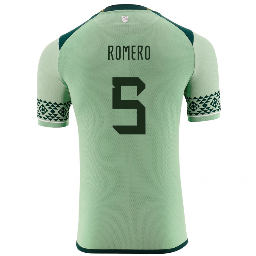 גברים כדורגל בוליביה César Romero #5 ירוק בהיר ג'רזי ביתית 24-26