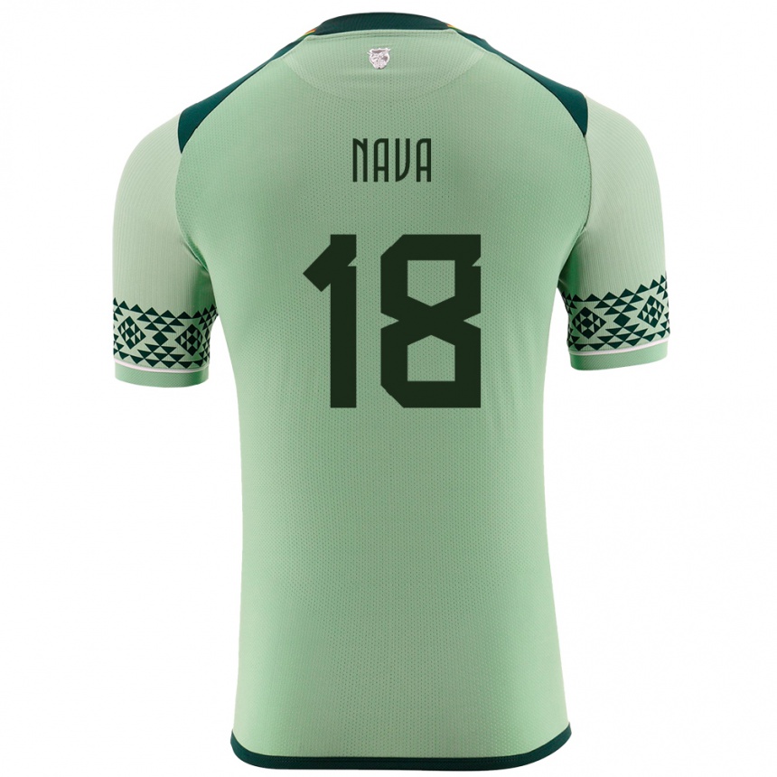 גברים כדורגל בוליביה Fernando Nava #18 ירוק בהיר ג'רזי ביתית 24-26