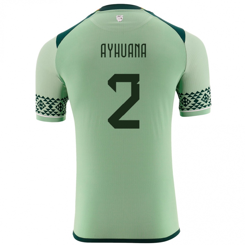 גברים כדורגל בוליביה Anderson Ayhuana #2 ירוק בהיר ג'רזי ביתית 24-26