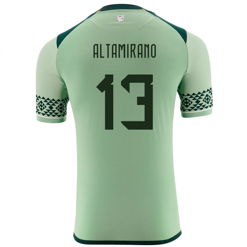 גברים כדורגל בוליביה Sebastian Altamirano #13 ירוק בהיר ג'רזי ביתית 24-26