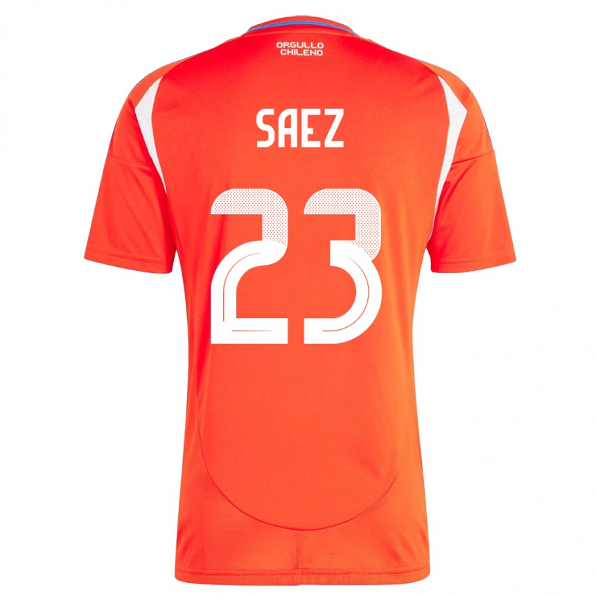 גברים כדורגל צ'ילה Ignacio Sáez #23 אָדוֹם ג'רזי ביתית 24-26