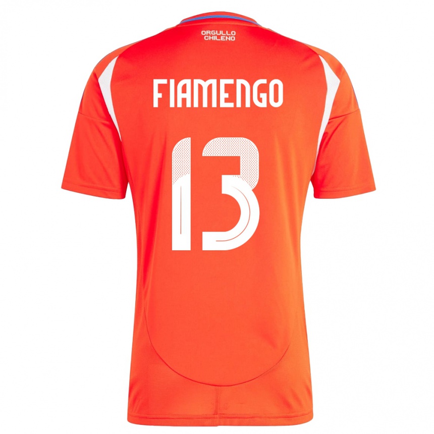 גברים כדורגל צ'ילה Darko Fiamengo #13 אָדוֹם ג'רזי ביתית 24-26