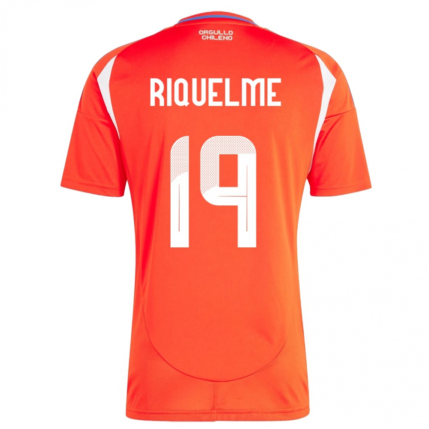 גברים כדורגל צ'ילה Benjamín Riquelme #19 אָדוֹם ג'רזי ביתית 24-26