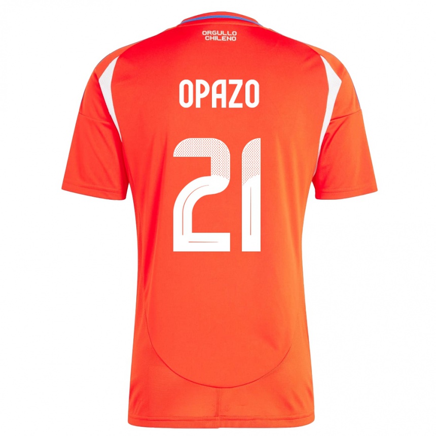גברים כדורגל צ'ילה Diego Opazo #21 אָדוֹם ג'רזי ביתית 24-26