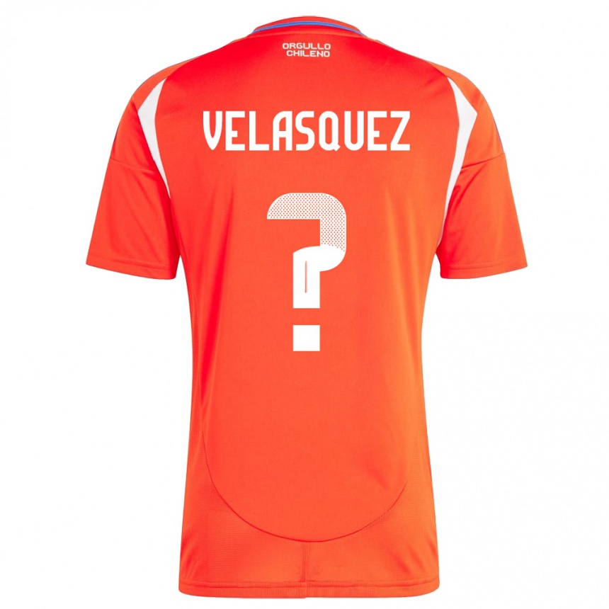 גברים כדורגל צ'ילה Milovan Velásquez #0 אָדוֹם ג'רזי ביתית 24-26