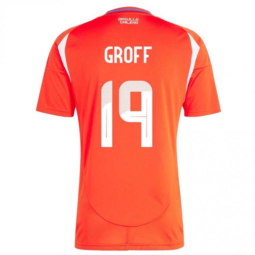 גברים כדורגל צ'ילה Llanka Groff #19 אָדוֹם ג'רזי ביתית 24-26