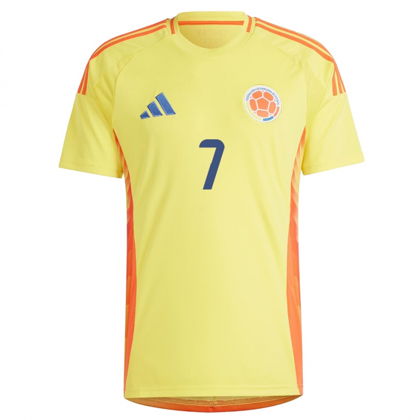 גברים כדורגל קולומביה Luis Tafur #7 צהוב ג'רזי ביתית 24-26