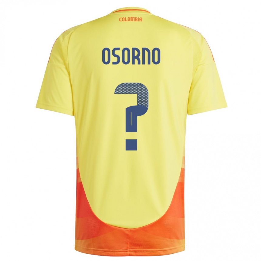 גברים כדורגל קולומביה Jeronimo Osorno #0 צהוב ג'רזי ביתית 24-26