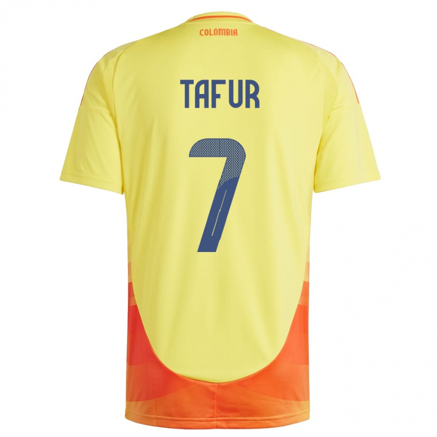 גברים כדורגל קולומביה Luis Tafur #7 צהוב ג'רזי ביתית 24-26