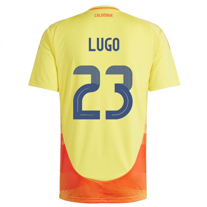 גברים כדורגל קולומביה Michelle Lugo #23 צהוב ג'רזי ביתית 24-26