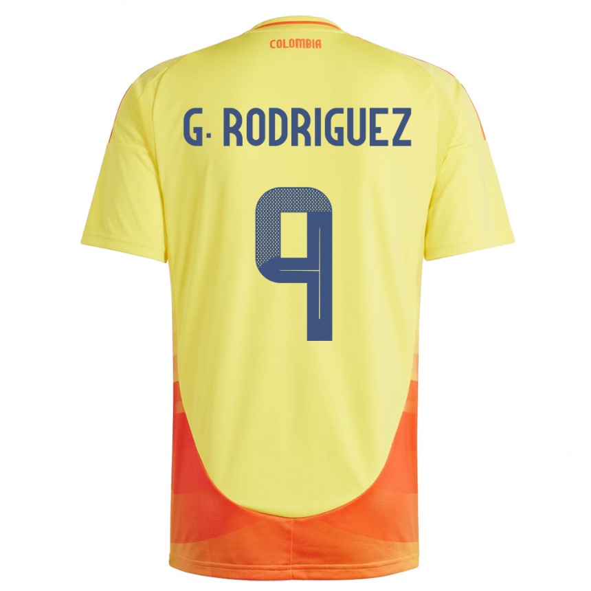 גברים כדורגל קולומביה Gabriela Rodríguez #9 צהוב ג'רזי ביתית 24-26