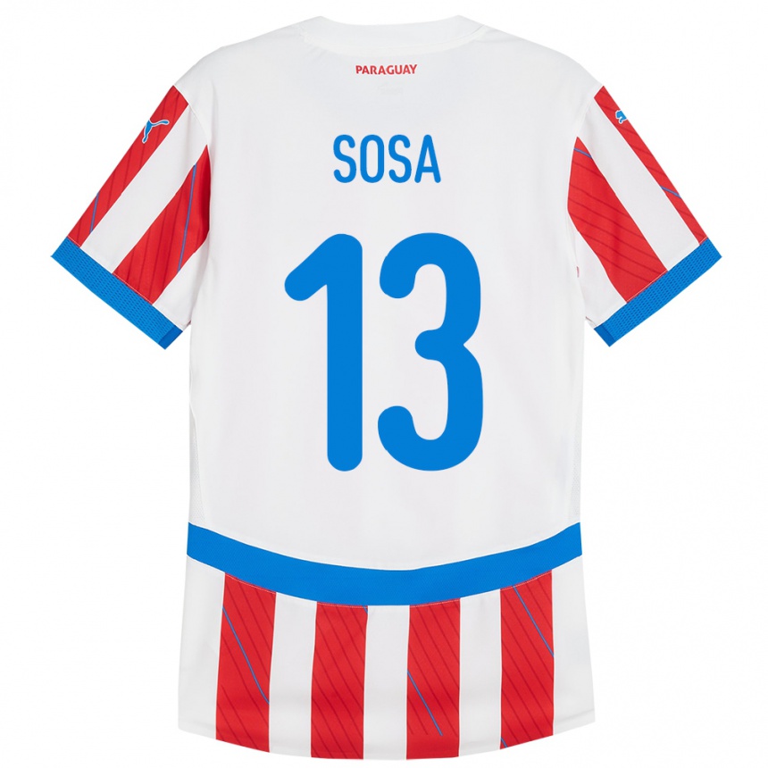 גברים כדורגל פרגוואי Alex Sosa #13 לבן אדום ג'רזי ביתית 24-26