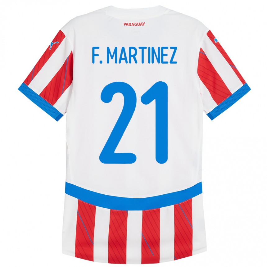 גברים כדורגל פרגוואי Fiorela Martínez #21 לבן אדום ג'רזי ביתית 24-26