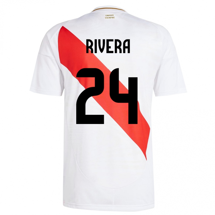 גברים כדורגל פרו José Rivera #24 לבן ג'רזי ביתית 24-26