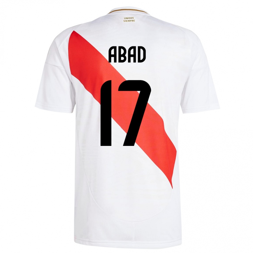 גברים כדורגל פרו Kelvin Abad #17 לבן ג'רזי ביתית 24-26