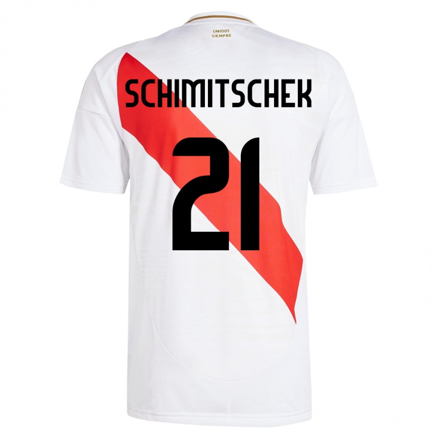גברים כדורגל פרו Ian Schimitschek #21 לבן ג'רזי ביתית 24-26