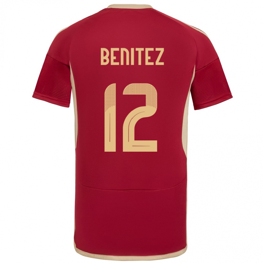 גברים כדורגל ונצואלה Frankarlos Benítez #12 בורדו ג'רזי ביתית 24-26